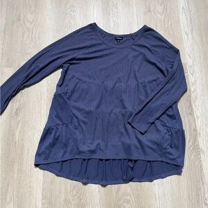 Torrid Hi Low Long Sleeve T- Shirt Top, Navy Blue, 1, 14/16 NWOT